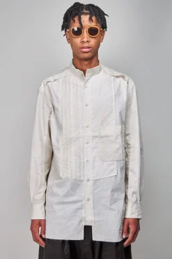 Mandarin Collar Hybrid Dress Shirt, cream - LABELS