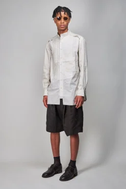Mandarin Collar Hybrid Dress Shirt, cream - LABELS