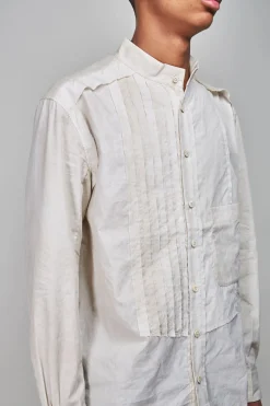 Mandarin Collar Hybrid Dress Shirt, cream - LABELS