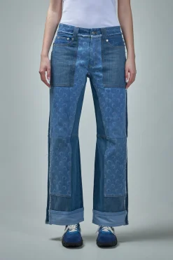 Marine Serre Regenerated Denim Straight Leg Pants - LABELS