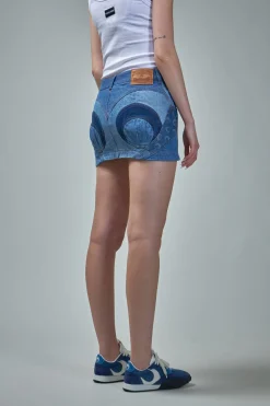 Marine Serre Regenerated Denim Mini Skirt - LABELS