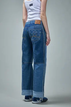 Marine Serre Regenerated Denim Straight Leg Pants - LABELS