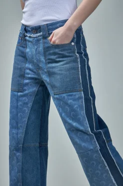 Marine Serre Regenerated Denim Straight Leg Pants - LABELS