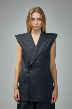 MM6 Margiela Raw-cut Edge Gilet - LABELS