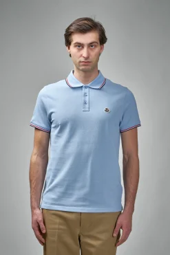 Moncler Striped Trim Cotton Piquet Polo Shirt - LABELS