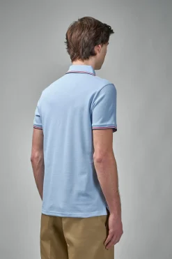 Moncler Striped Trim Cotton Piquet Polo Shirt - LABELS
