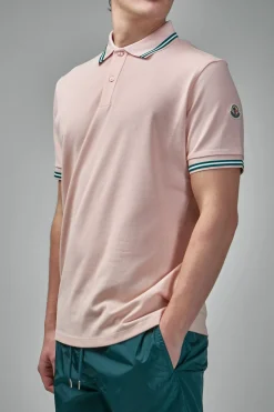Moncler Striped Trim Cotton Piquet Polo Shirt - LABELS