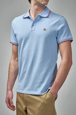 Moncler Striped Trim Cotton Piquet Polo Shirt - LABELS