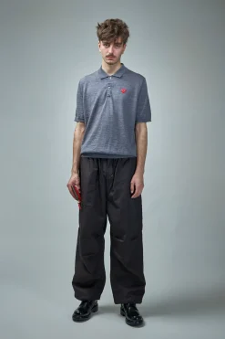 PLAY Comme des Garçons Polo -Neck Short Sleeve Knit grey - LABELS