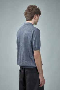 PLAY Comme des Garçons Polo -Neck Short Sleeve Knit grey - LABELS