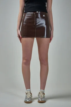 Reedition Vinyl Mini Skirt - LABELS