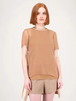 Sacai Chiffon x Jersey T-Shirt Knit beige - LABELS