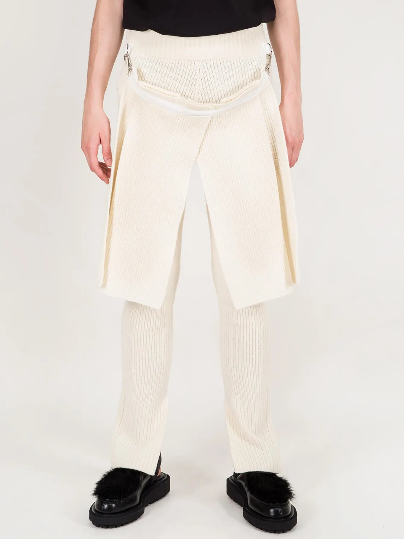 Sacai Wool Pant Knit off white - LABELS
