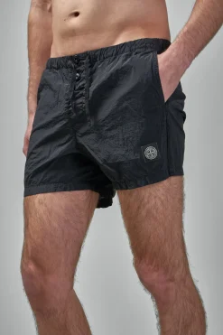 Stone Island Crinkled Swim Shorts - LABELS