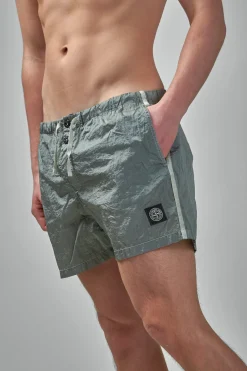 Stone Island Crinkled Swim Shorts - LABELS