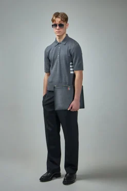 Thom Browne Cotton 4 Bar Relaxed Fit Polo - LABELS