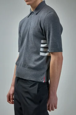 Thom Browne Cotton 4 Bar Relaxed Fit Polo - LABELS