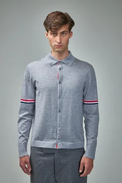 Thom Browne Jersey Stitch Button Down Long Sleeve Shirt - LABELS