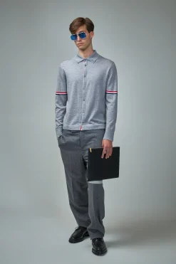 Thom Browne Jersey Stitch Button Down Long Sleeve Shirt - LABELS