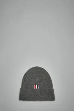 Thom Browne Rib Hat W/ 4 Bar Stripe In Cashmere - LABELS