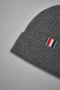 Thom Browne Rib Hat W/ 4 Bar Stripe In Cashmere - LABELS
