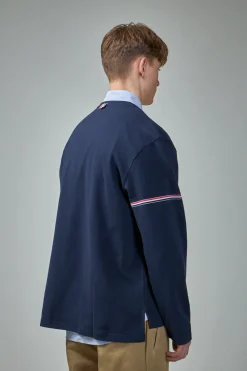 Thom Browne Rugby Fit Long Sleeve Tee In Cotton - LABELS