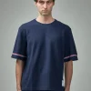 Thom Browne Rugby Fit Short Sleeve Tee In Cotton Interlock - LABELS