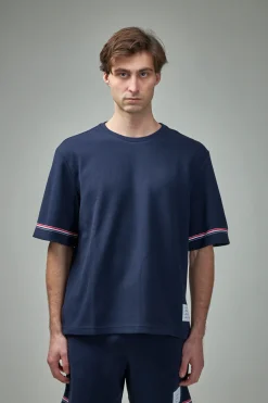 Thom Browne Rugby Fit Short Sleeve Tee In Cotton Interlock - LABELS