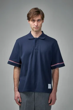 Thom Browne Rugby Fit Short Sleeve Polo In Cotton Interlock - LABELS