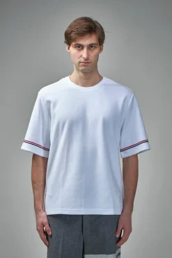 Thom Browne Rugby Fit Short Sleeve Tee In Cotton Interlock - LABELS