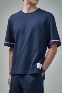 Thom Browne Rugby Fit Short Sleeve Tee In Cotton Interlock - LABELS