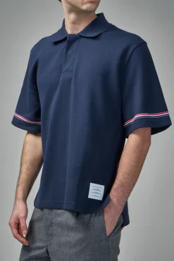Thom Browne Rugby Fit Short Sleeve Polo In Cotton Interlock - LABELS