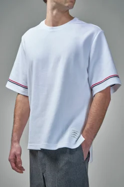 Thom Browne Rugby Fit Short Sleeve Tee In Cotton Interlock - LABELS