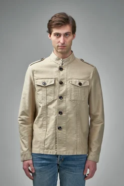 TOM FORD Brushed Cotton Satin Stand Collar Outershirt - LABELS