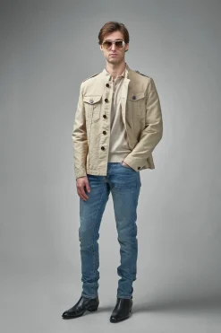 TOM FORD Brushed Cotton Satin Stand Collar Outershirt - LABELS