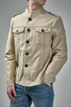 TOM FORD Brushed Cotton Satin Stand Collar Outershirt - LABELS