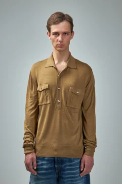 TOM FORD Silk Blend LS Military Polo - LABELS