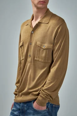 TOM FORD Silk Blend LS Military Polo - LABELS