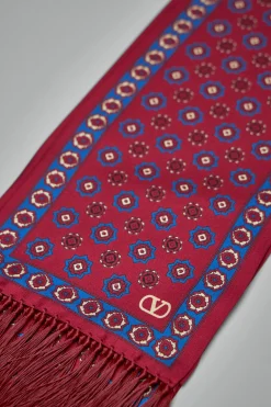 Valentino Chamber Silk Bandeau Scarf with Fringe - LABELS