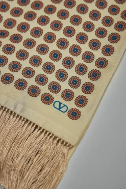 Valentino Chamber Silk Bandeau Scarf with Fringe - LABELS