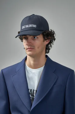 Valentino Cotton Baseball Cap with Embroidery - LABELS