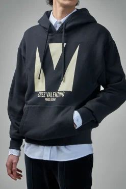 Valentino Cotton Hooded Sweatshirt with Chez Valentino Print - LABELS