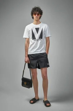 Valentino Cotton T-Shirt with Chez Valentino Print - LABELS