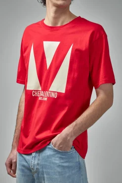Valentino Cotton T-Shirt with Chez Valentino Print - LABELS