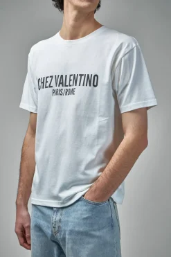 Valentino Cotton T-Shirt with Chez Valentino Print - LABELS