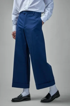 Valentino Cuffed Trousers in Cotton Gabardine - LABELS