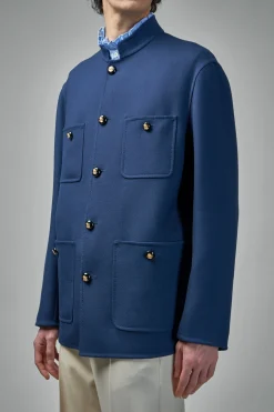 Valentino Double Wool Jacket with Mandarin Collar - LABELS