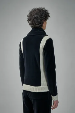 Valentino High-Neck Chenille Sweatshirt with Zip and Patch - LABELS