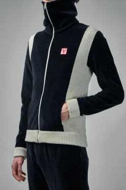 Valentino High-Neck Chenille Sweatshirt with Zip and Patch - LABELS
