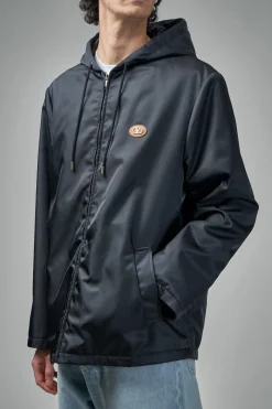 Valentino Nylon Hooded Windbreaker with V-Logo Patch - LABELS